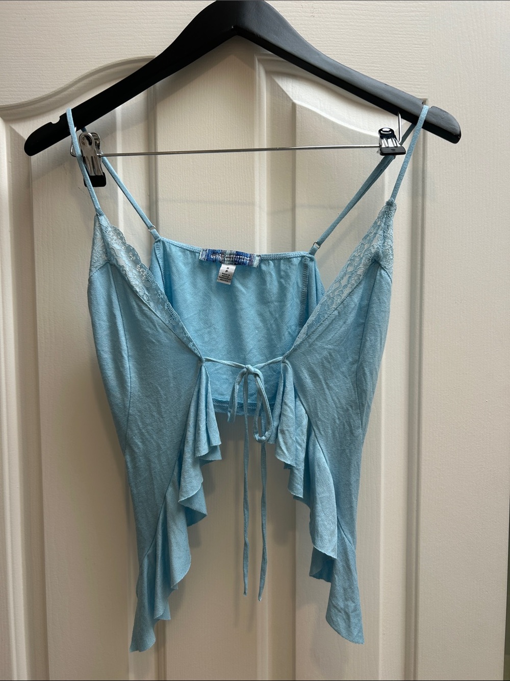 Urban Outfitters Sky Blue Ruffle Tie-Front Camisole